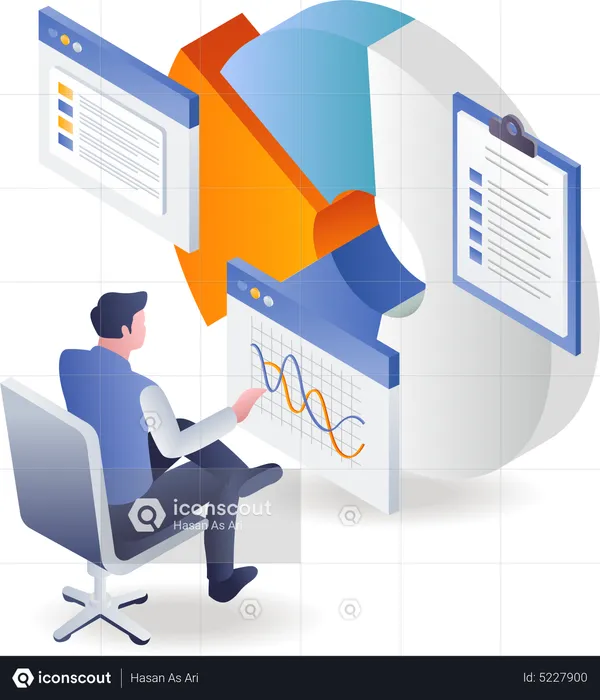 Kreisdiagramm-Datenanalyse  Illustration