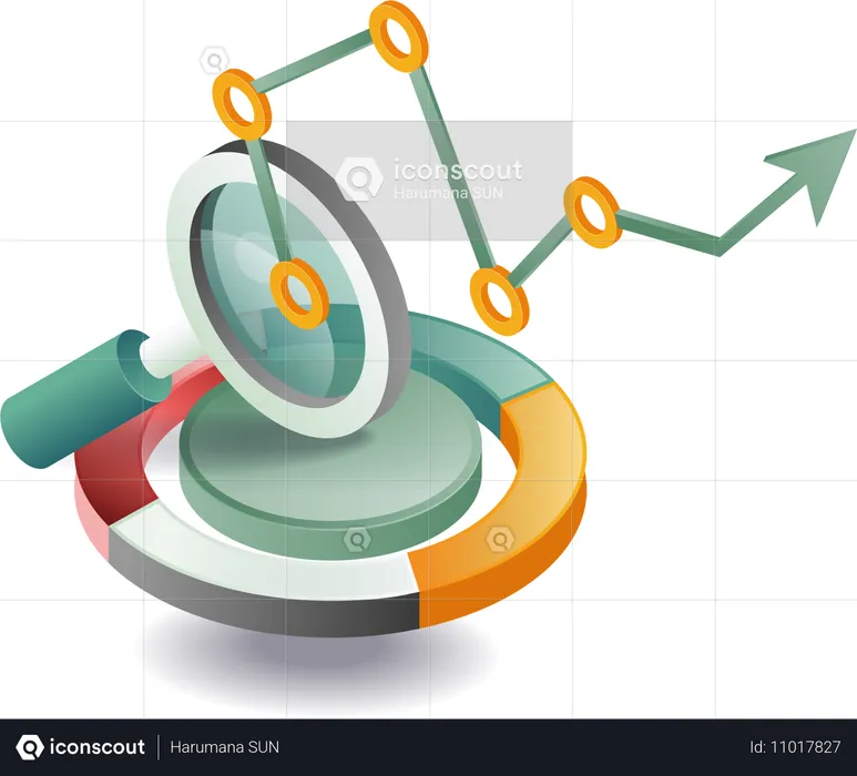 Kreisdiagramm für Unternehmensführung und Analysten  Illustration