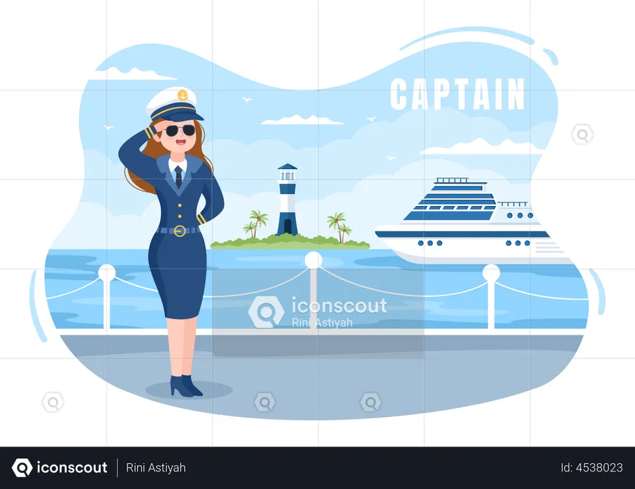 Kapitän eines Kreuzfahrtschiffs  Illustration