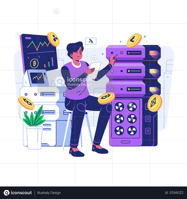 Kryptowährungs-Mining  Illustration