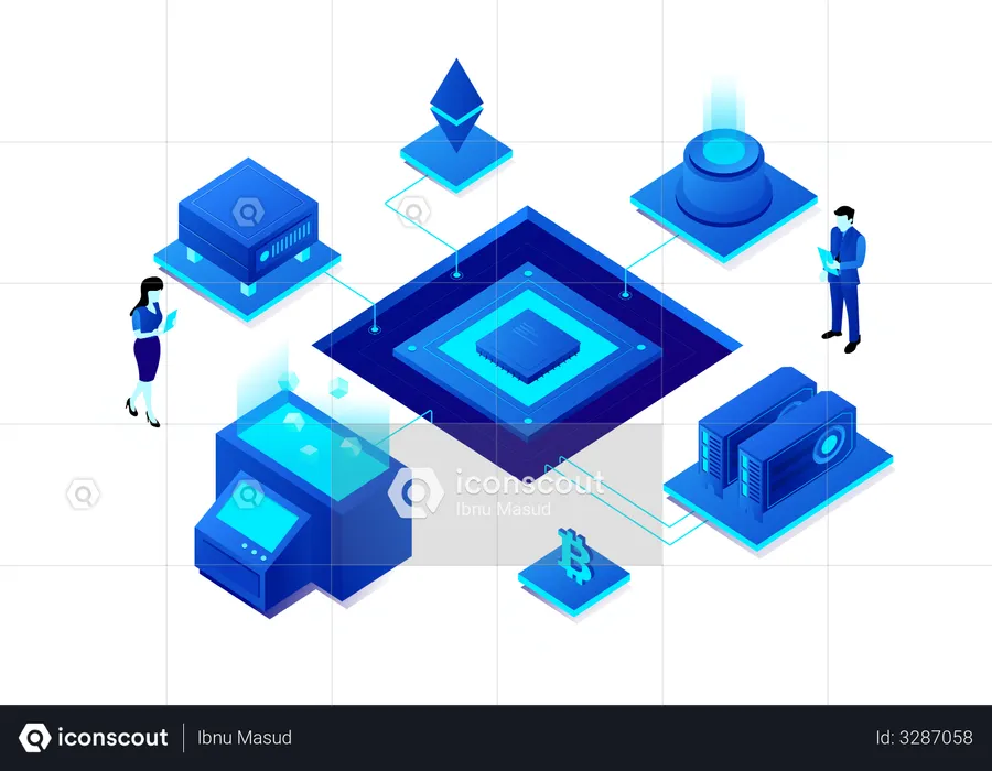 Kryptowährungs-Mining  Illustration