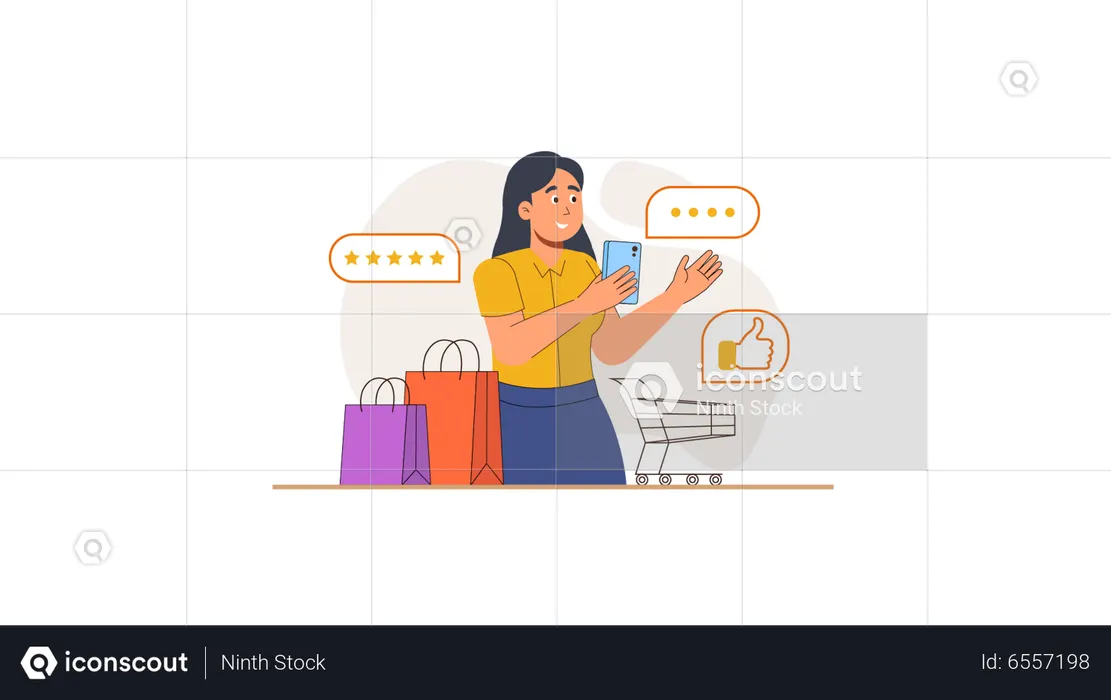 Kunde gibt Bewertung ab  Illustration
