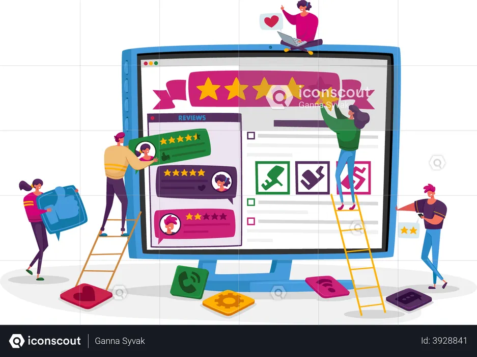 Kunden-Online-Bewertung  Illustration