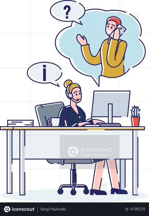 Kundenservice und Callcenter  Illustration