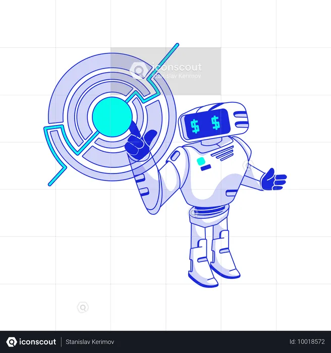 Künstliche Intelligenz-Roboter öffnet komplexes Schloss  Illustration