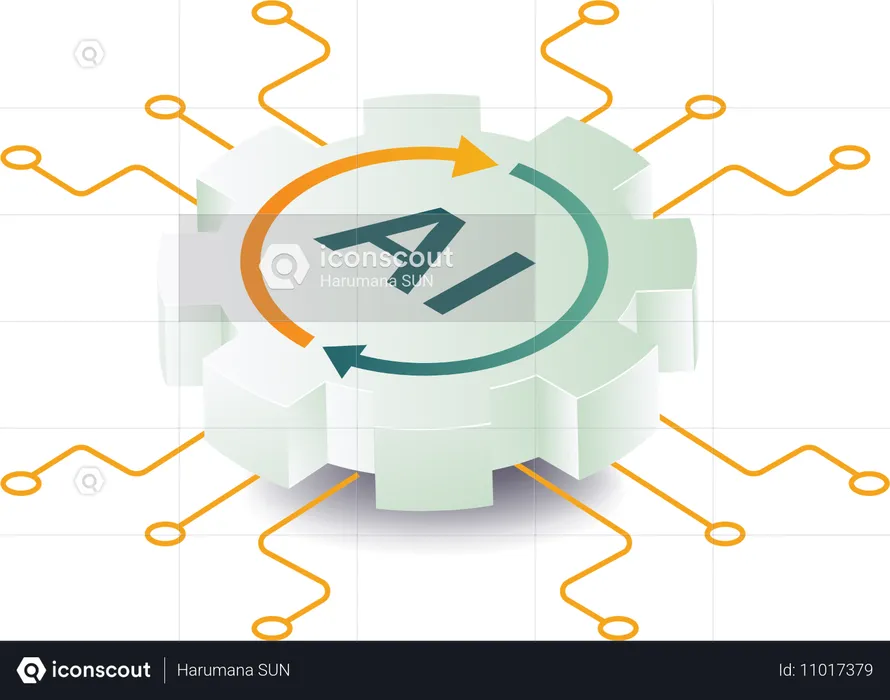 Künstliche Intelligenz-Technologieausrüstung  Illustration