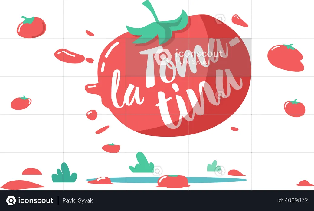 La Tomatina Festival  Illustration