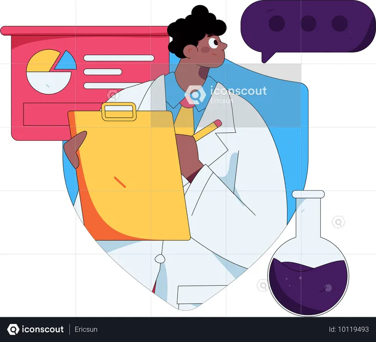 Lab assistants doing experiment  Illustration
