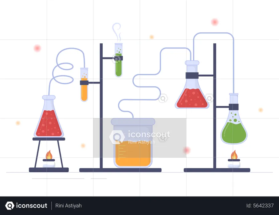 Lab Equipment And Research  Illustration