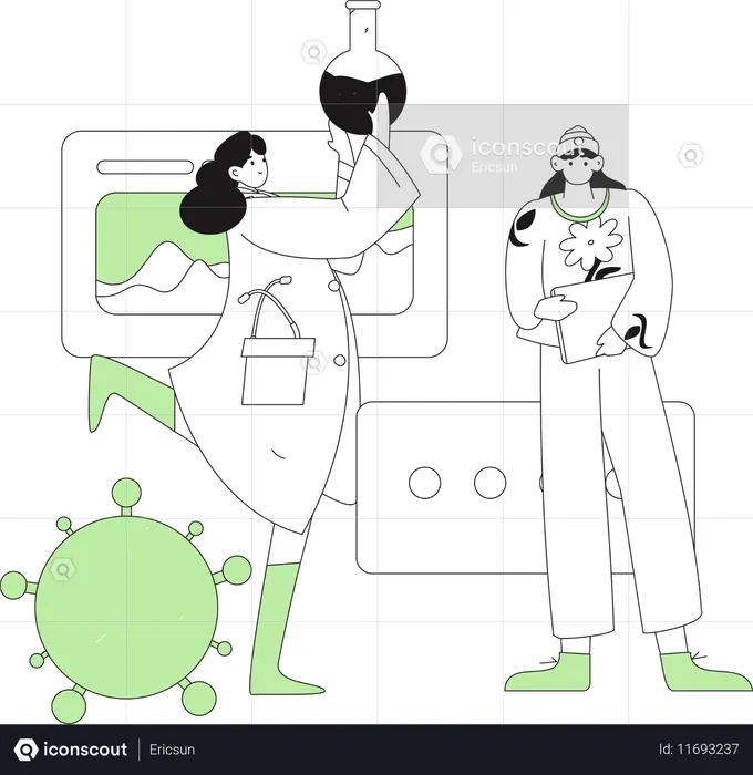 Lab research assistance  Illustration
