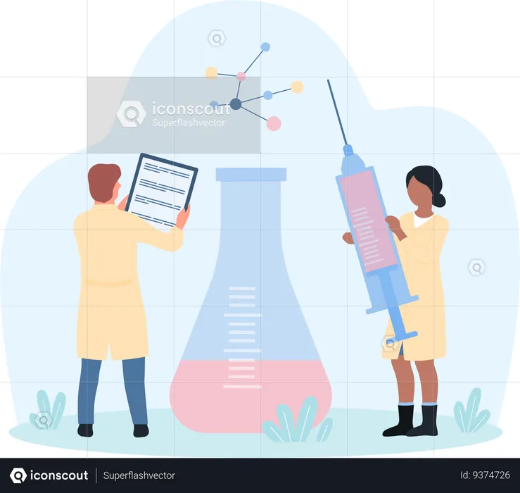 Lab researcher work on vaccine  Illustration