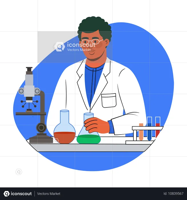 研究室の科学者  イラスト