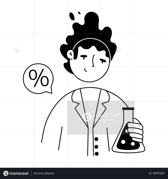 Lab Technician doing chemical  experiment  Illustration