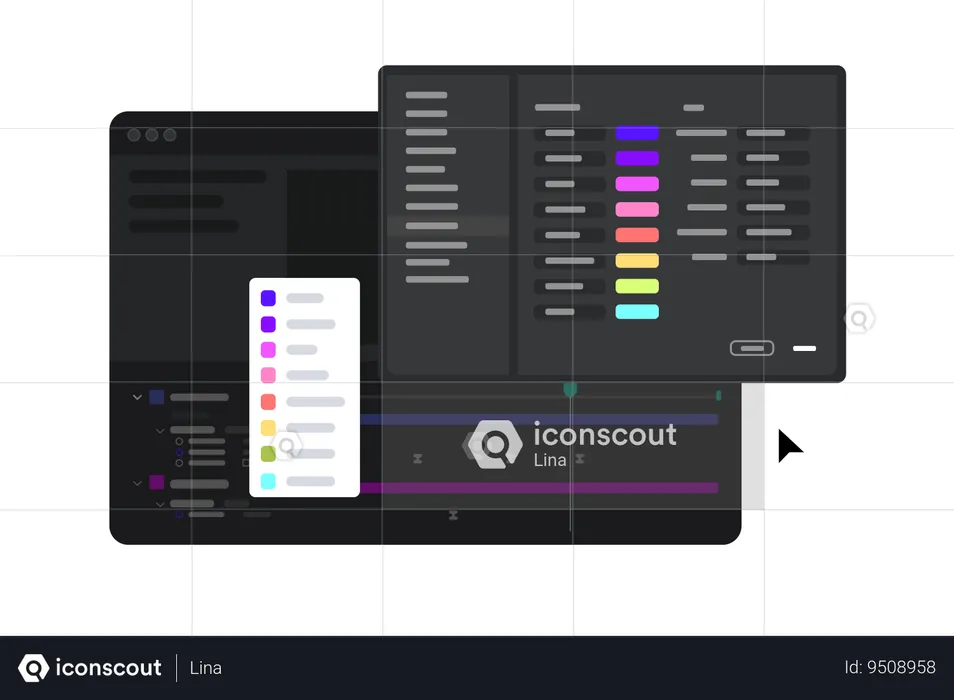 Label Color Menu Swatches in video editor  Illustration