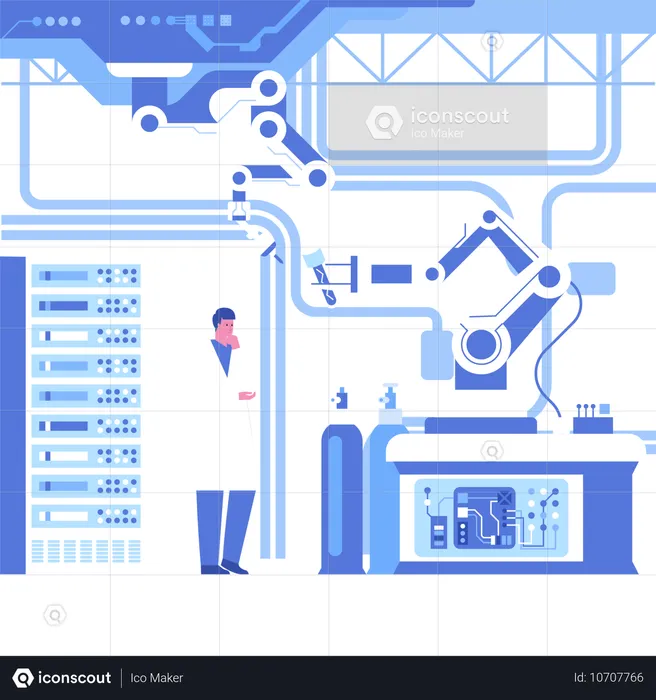 Laboratoire scientifique automatisé  Illustration