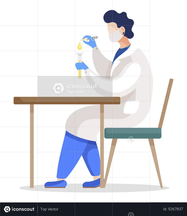 Laboratory Assistant in lab  Illustration