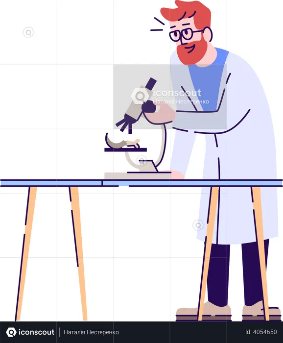 Laboratory worker doing research  Illustration