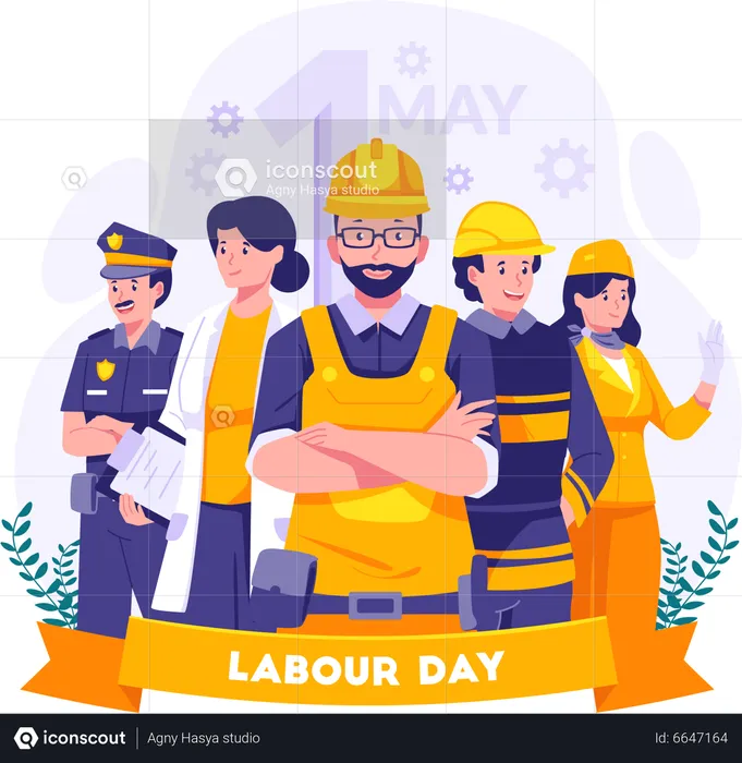 Labour Day On 1st May  Illustration