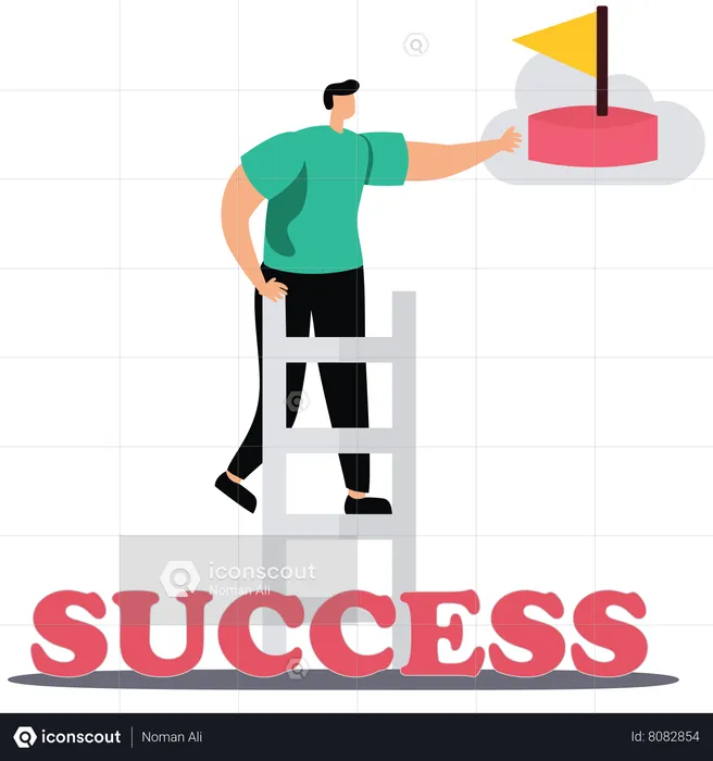 Best Ladder of success Illustration download in PNG & Vector format