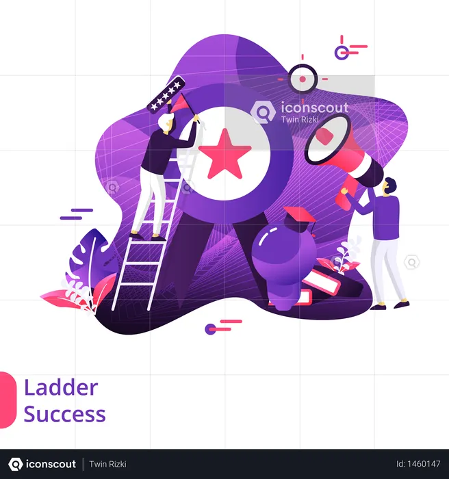 Ladder Success Modern Illustration  Illustration