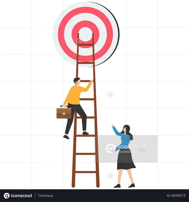 Ladder to reach goal  Illustration