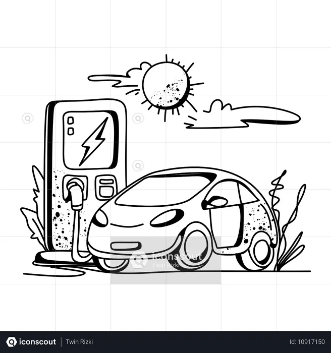 Ladestation für Elektroautos  Illustration