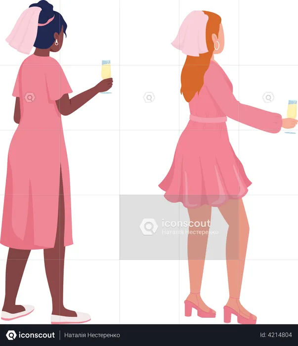 Ladies celebrate Party  Illustration
