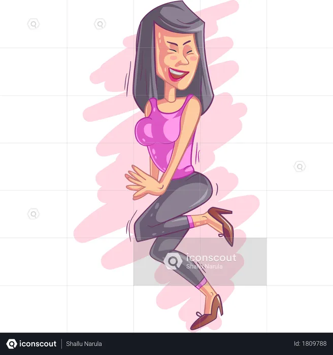 Lady celebrating in party  Illustration