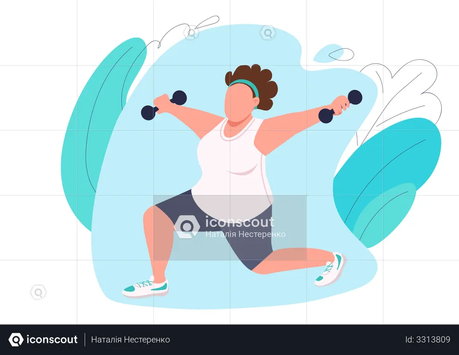 Lady Doing Pilates  Illustration