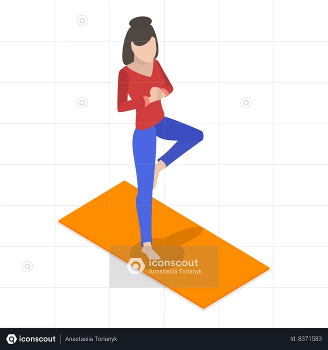 Lady doing yoga  Illustration