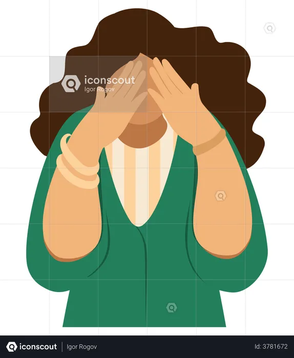 Lady feeling stressed  Illustration