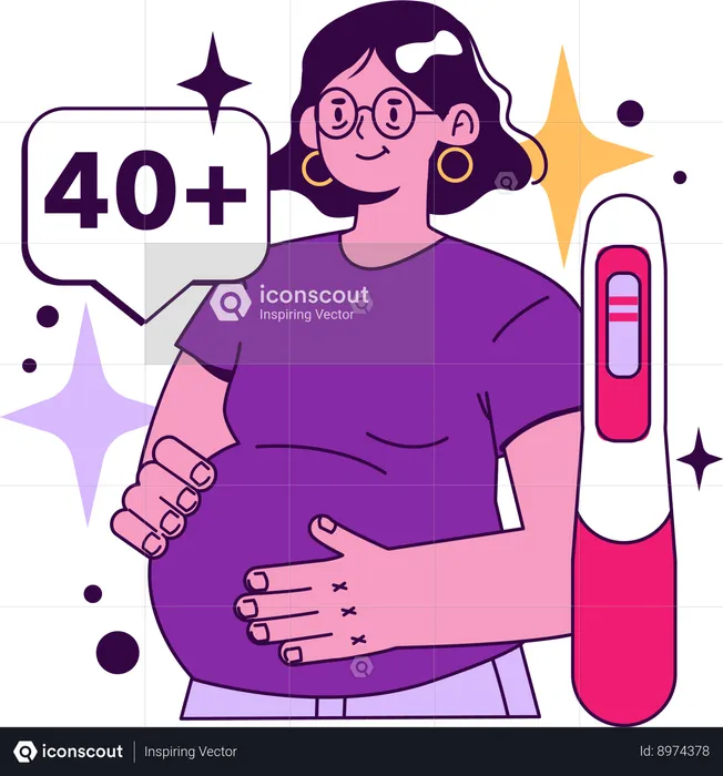 Lady is pregnant at the age of 40  Illustration