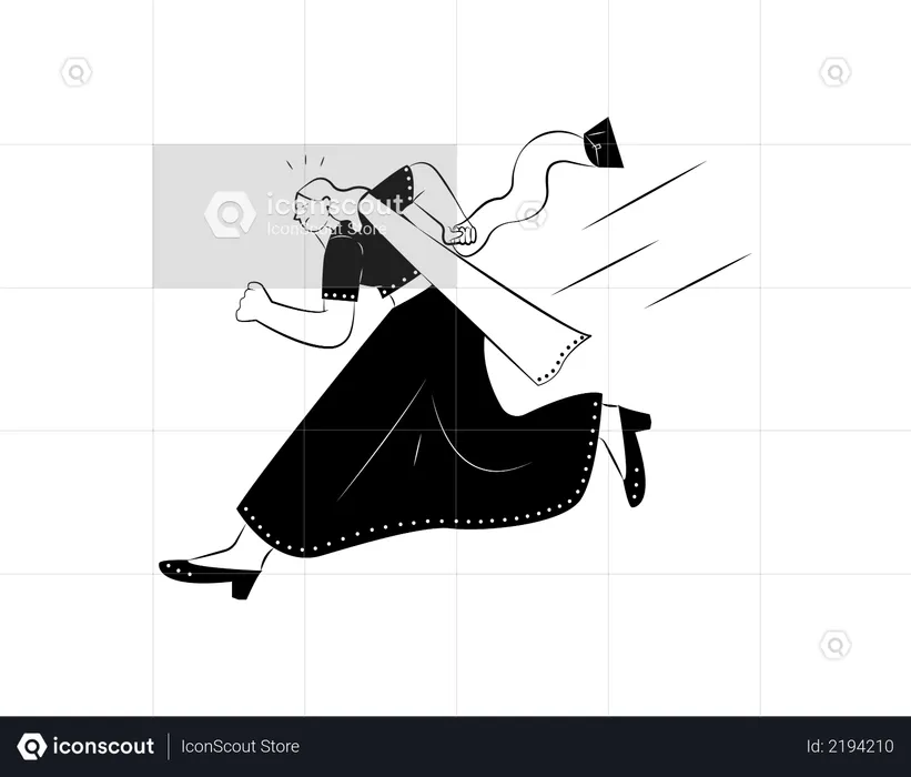Lady rushing for sale  Illustration