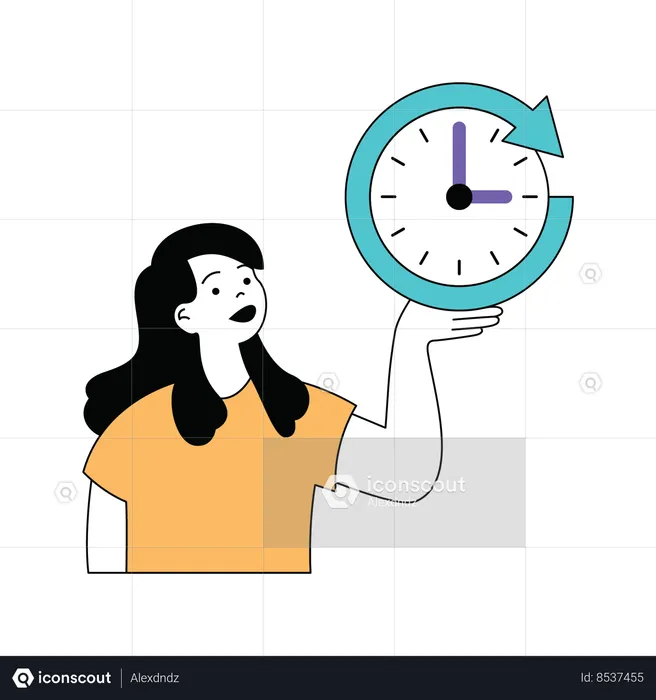 Lady showing time  Illustration