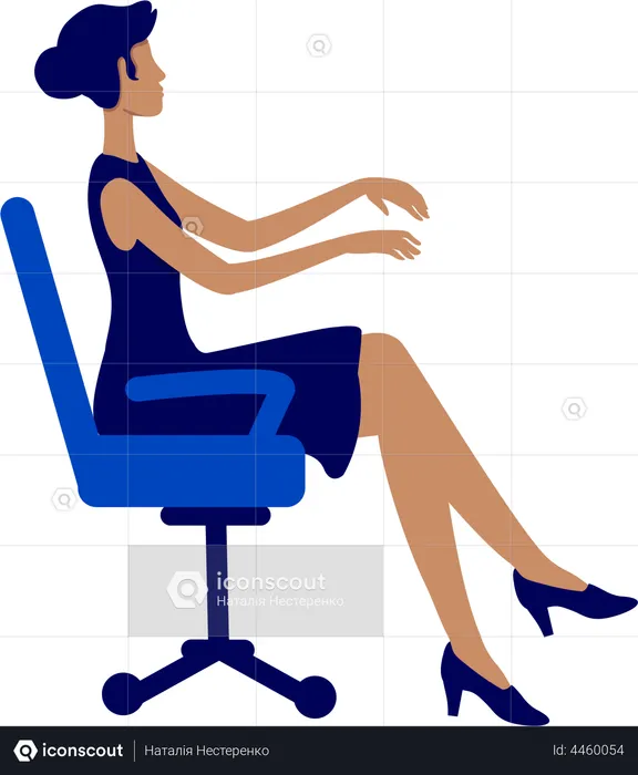 Lady sitting in office chair  Illustration