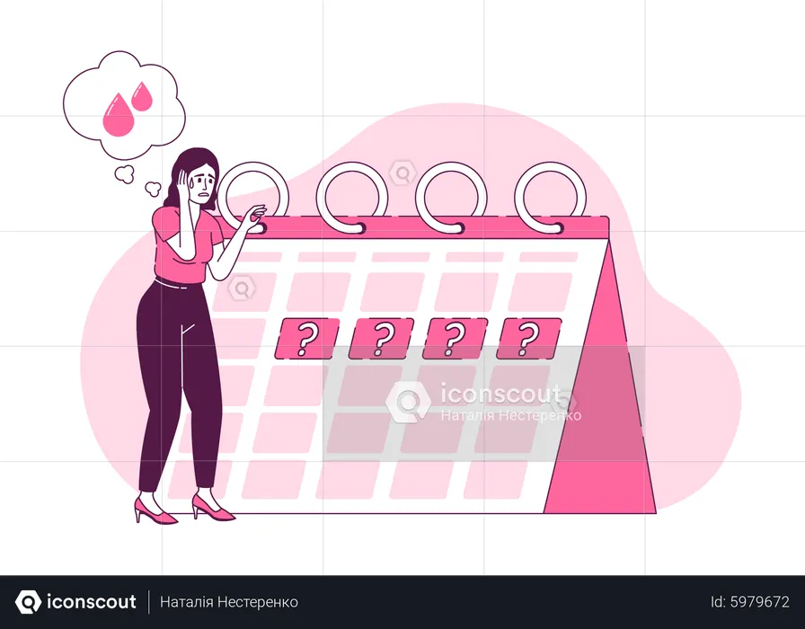 Lady with menstruation cycle problem  Illustration