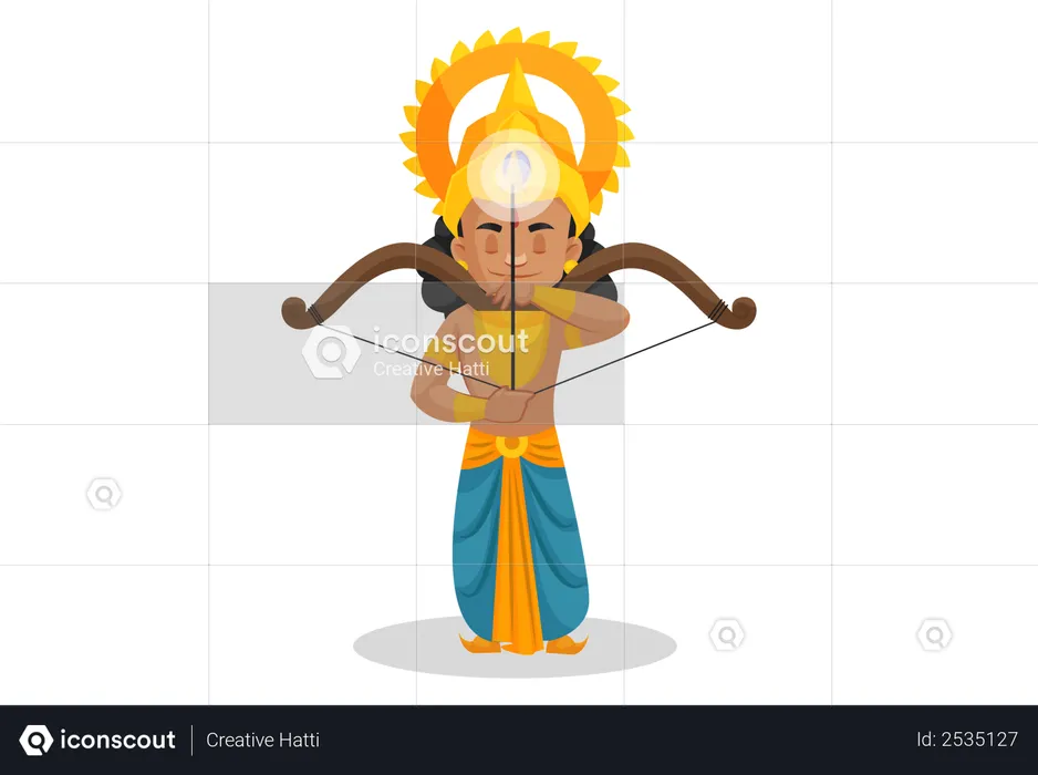 Lakshmana preparándose para la pelea  Ilustración