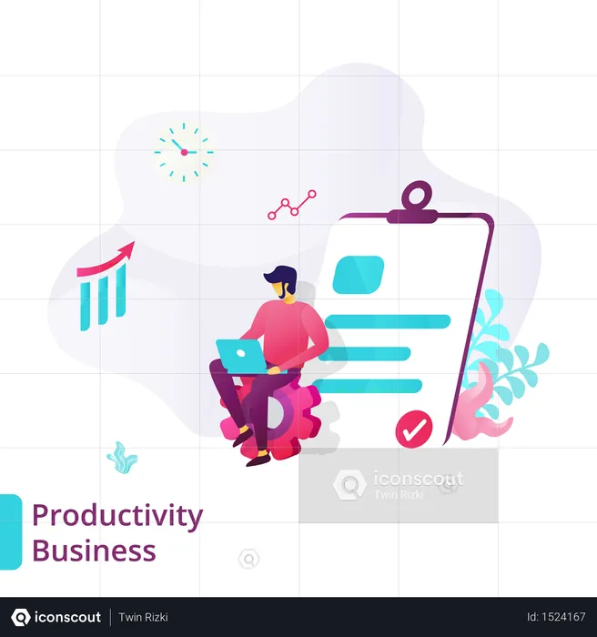 Landing Page for Business Productivity  Illustration