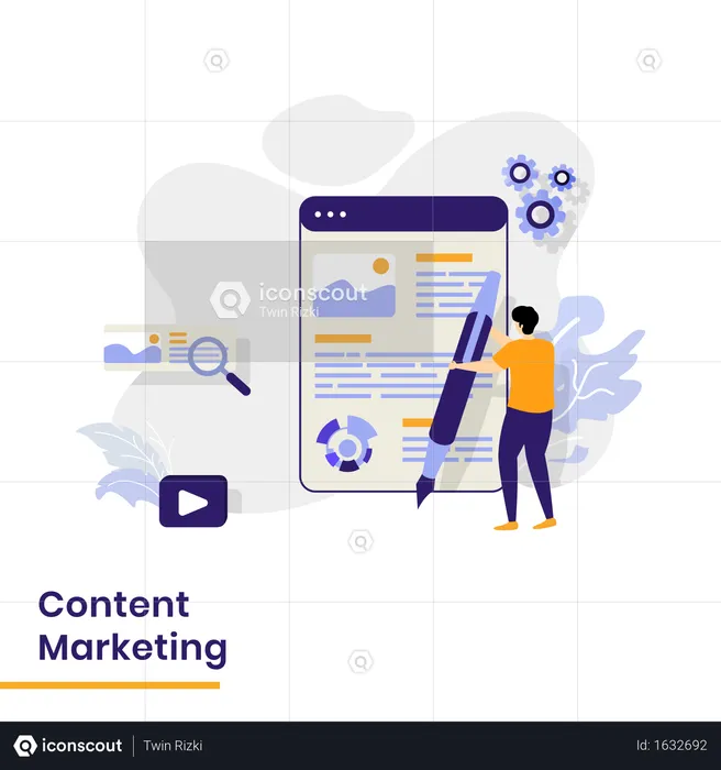 Landing Page for Content Marketing  Illustration