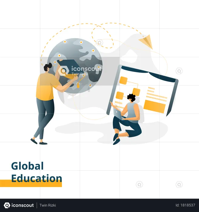 Landing page for Global Education  Illustration