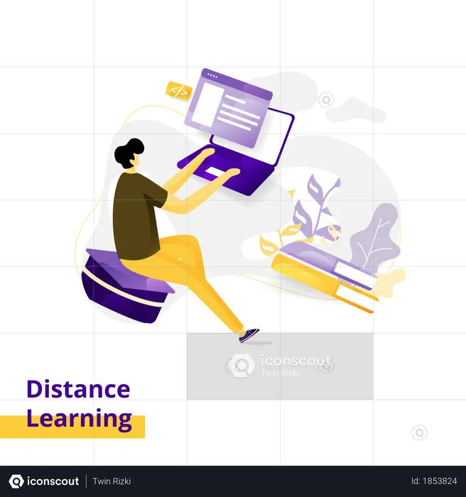 Landing page Illustration Distance Learning  Illustration