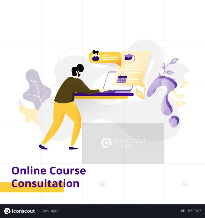 Landing page Illustration Online Course Consultation  Illustration