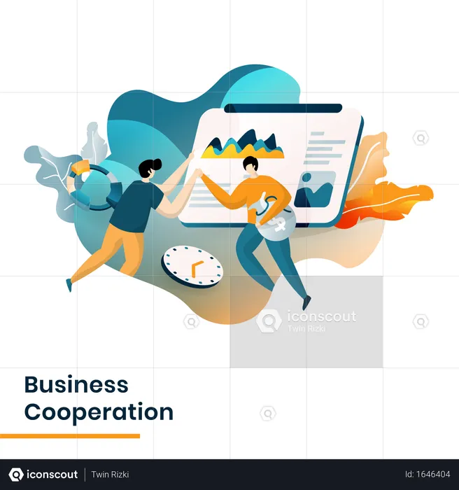 Landing Page of Business Cooperation  Illustration