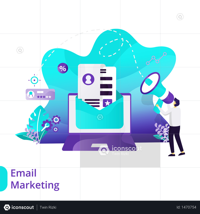 Best Premium Landing Page of Email Marketing Illustration download in ...