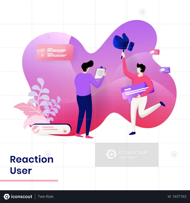 Landing Page of user reaction  Illustration