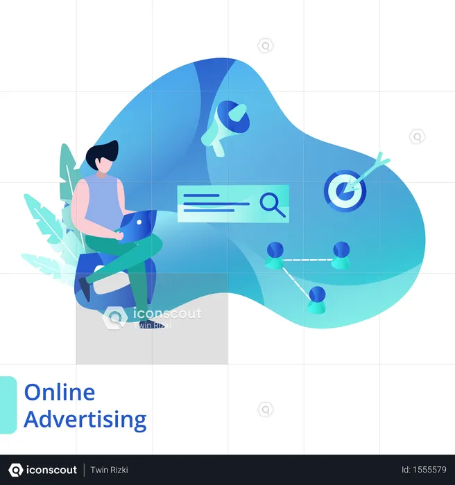Landing Page Online Advertising  Illustration
