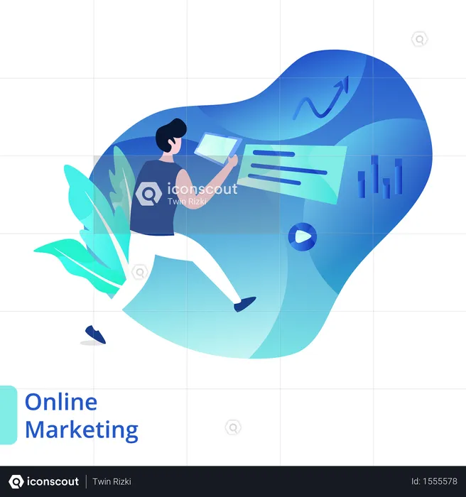 Landing Page Online Marketing  Illustration