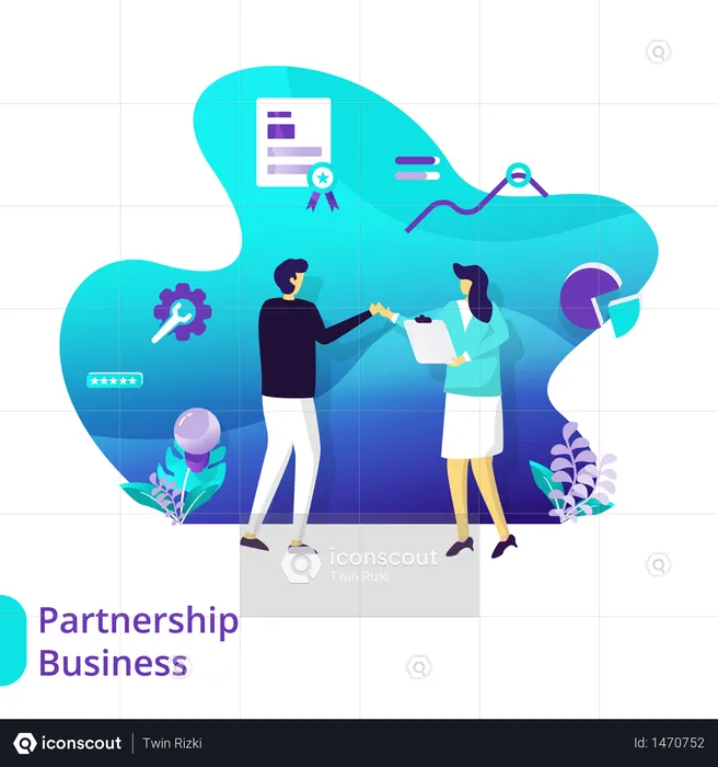 Landing Page Partnership Business  Illustration