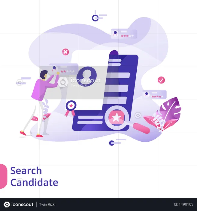 Landing Page Search Candidate illustration concept  Illustration