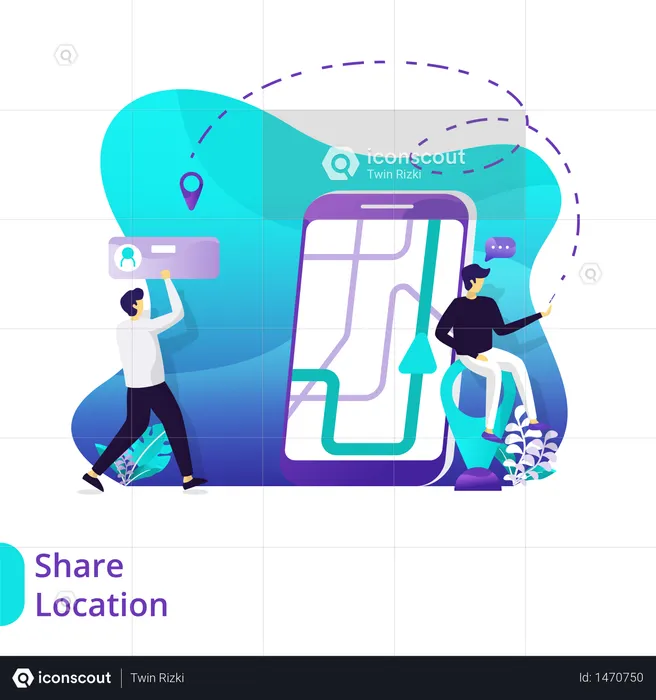 Landing Page Share location  Illustration